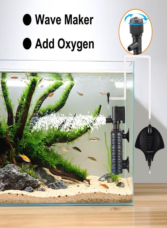 Carefree Fish فلتر إسفنجي صغير لأحواض الأسماك من كيرفري، مناسب لأحواض الأسماك من 3 إلى 15 جالون، هادئ للاستخدام في المياه المالحة والعذبة، مزود بكرات ترشيح بيولوجية وإسفنجة ترشيح بيولوجية. - Image 3
